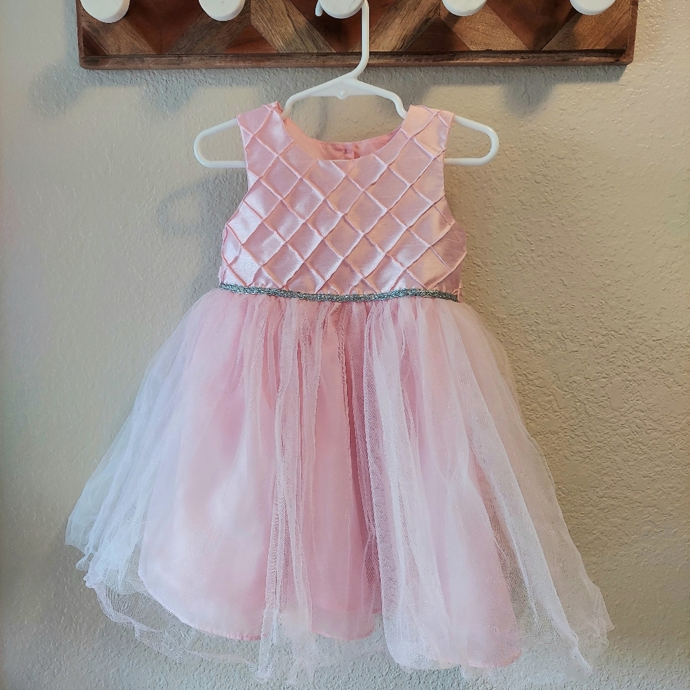 Special Occasion Cute Baby Girl Dress, 24 Months, Soft Pink
